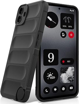 Silicone Case Compatible with Nothing CMF Phone 1, Anti-Scratch Microfiber Lining, Shockproof Case with Camera Protection, Black