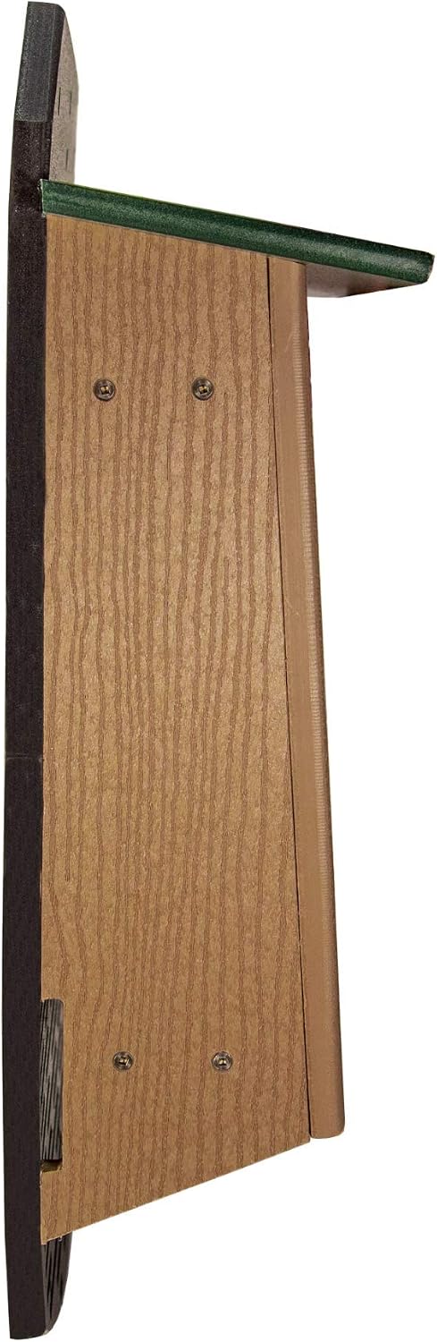 JCs Wildlife Poly Lumber Large Triple Chamber Bat House - Holds up to 300 Bats, Easy for Bats to Land and Roost - Outdoor Bat Shelter - Weather Resistant Material