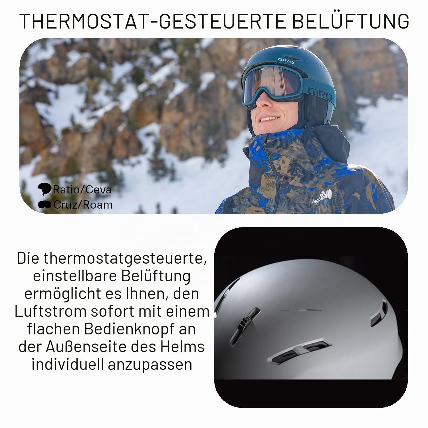 Giro Ratio MIPS - XL Helm mit MIPS-Technologie, Thermostat Control-Belüftung, verstellbare Passform, kompatibel mit Outdoor Tech Audio-Systemen, Schutz bei Aufprall, Farbe: Matte Black, Größe: L