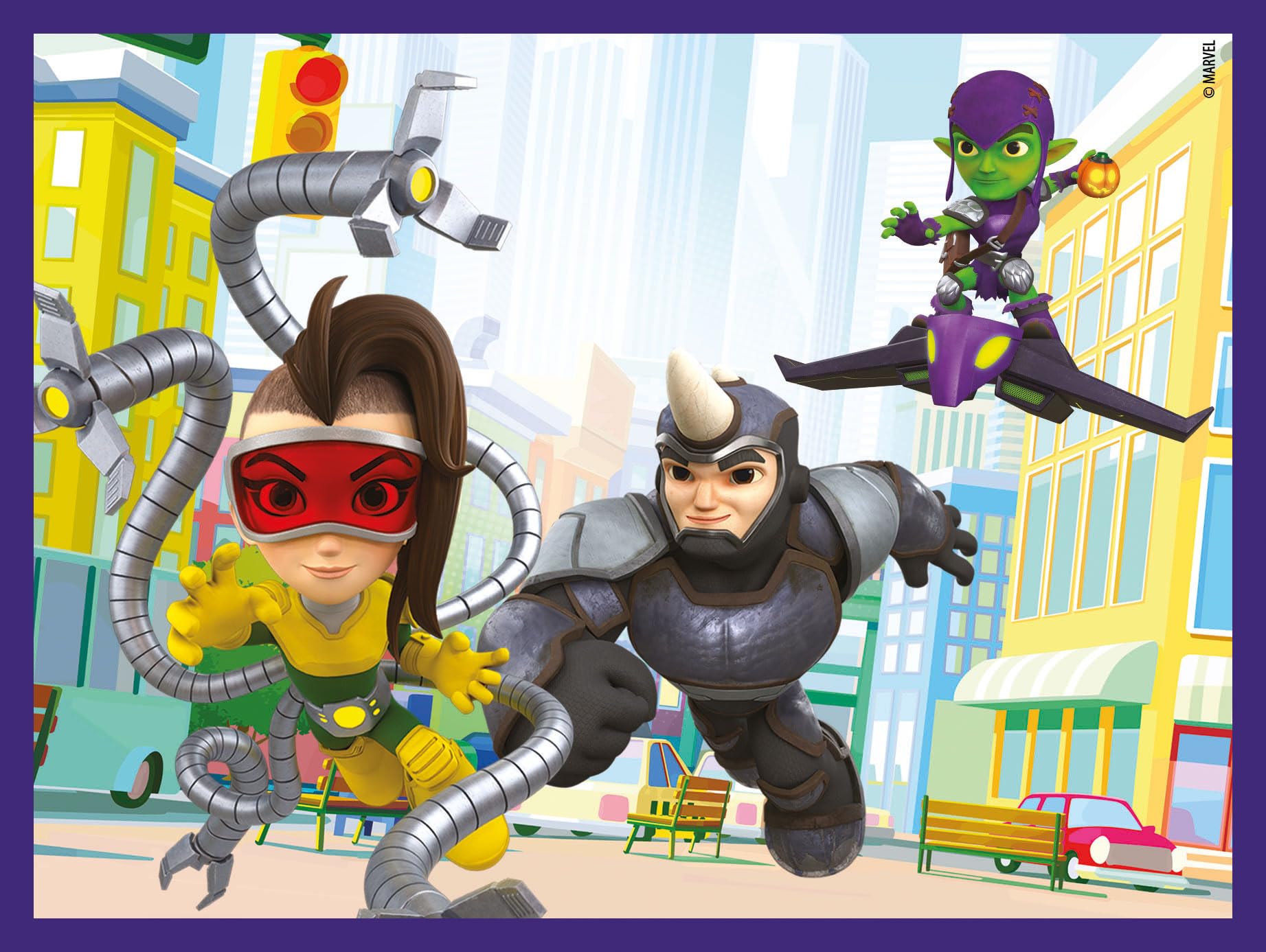 Clementoni Puzzle - Marvel Spidey and His Amazing Friends Un Paquete De 12 Cubos para Armar 6 Imágenes Distintas, Puzzle Infantil 3-5 Años De 12 Piezas, 41198