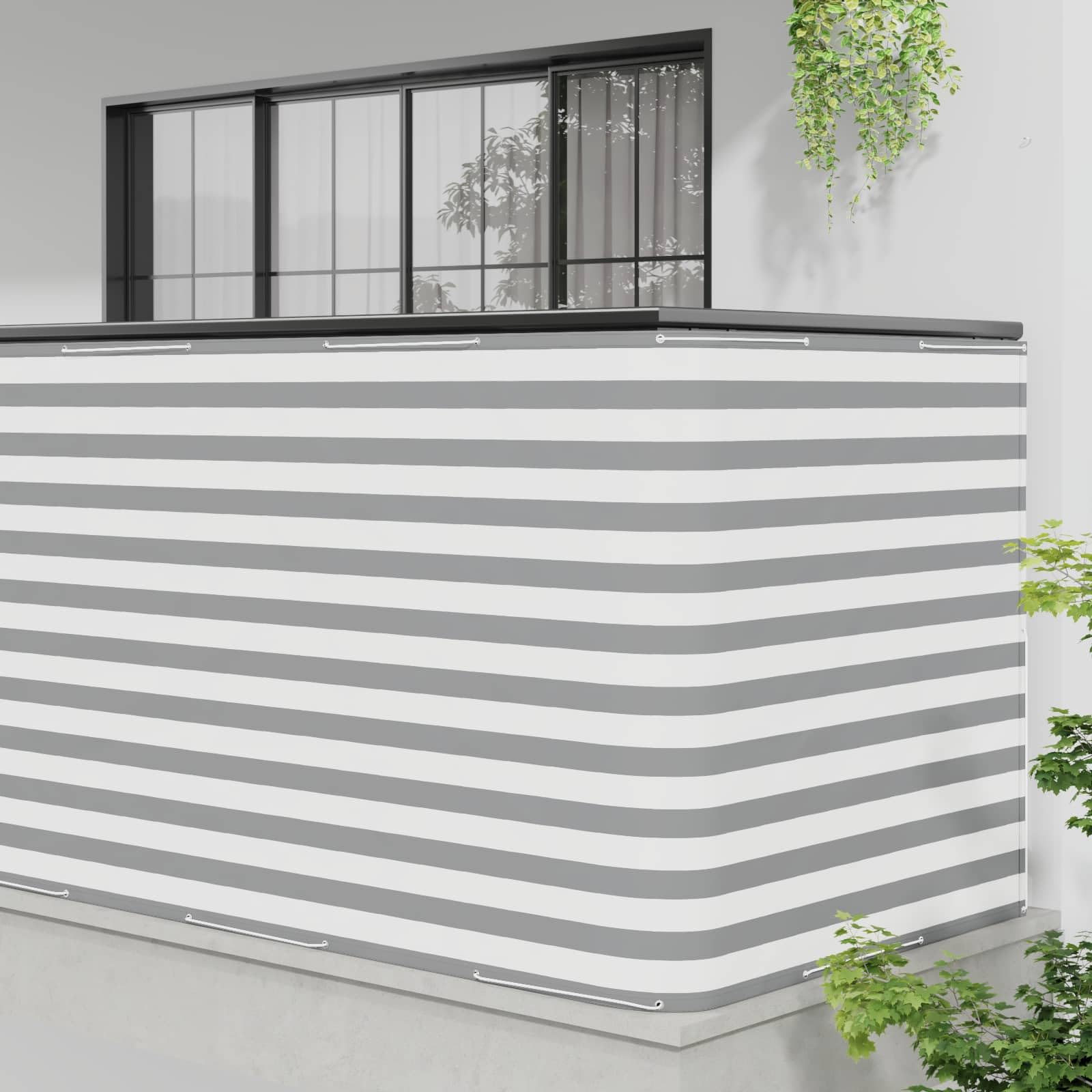 Frangivista in Poliestere PU, Esterno, Grigio/Bianco, 700x150 cm