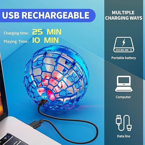 Miniatura 5 de Juguetes de bola de orbe volador, bola voladora mejorada 2023, bola de boomerang cósmico, bola giratoria voladora, mini drone orbita, juguetes