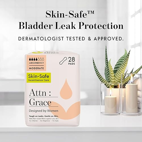 Miniatura 3 de Atención Grace - Almohadillas de incontinencia moderadas para mujeres, paquete de 28  Alta absorción, transpirable, a base de plantas  Almohadillas