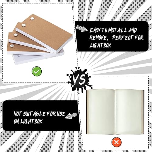 Miniatura 3 de Kit de libro para niños y adultos, tablero de luz LED A5, 720 hojas12 piezas, papel de animación preperforado, libro con tornillo de fijación, cable