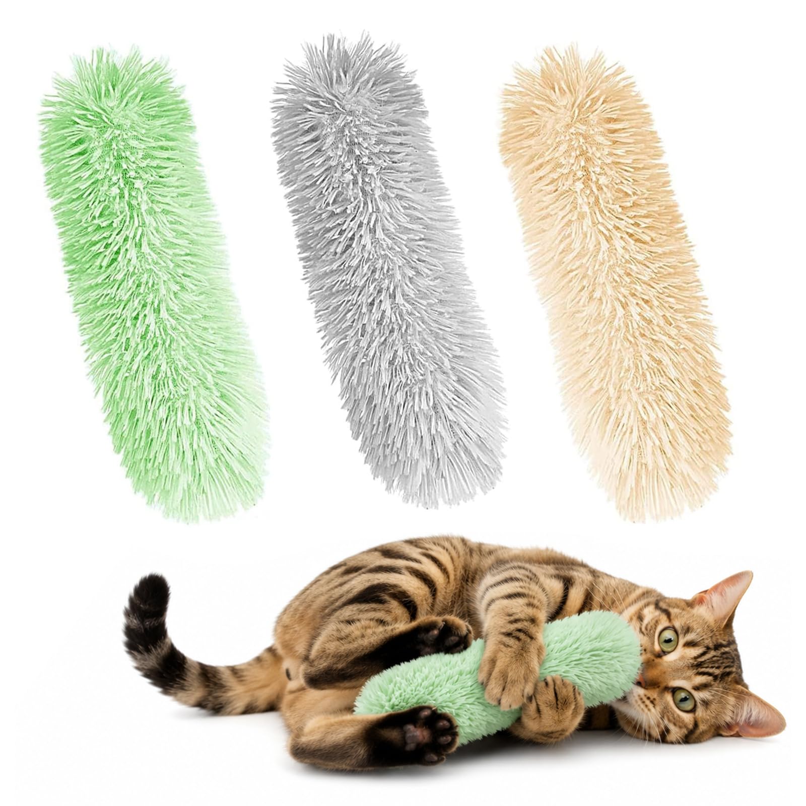 3 Pack Pillow Shape Crinkle Sound Exercise Toys for Cats Entertainment