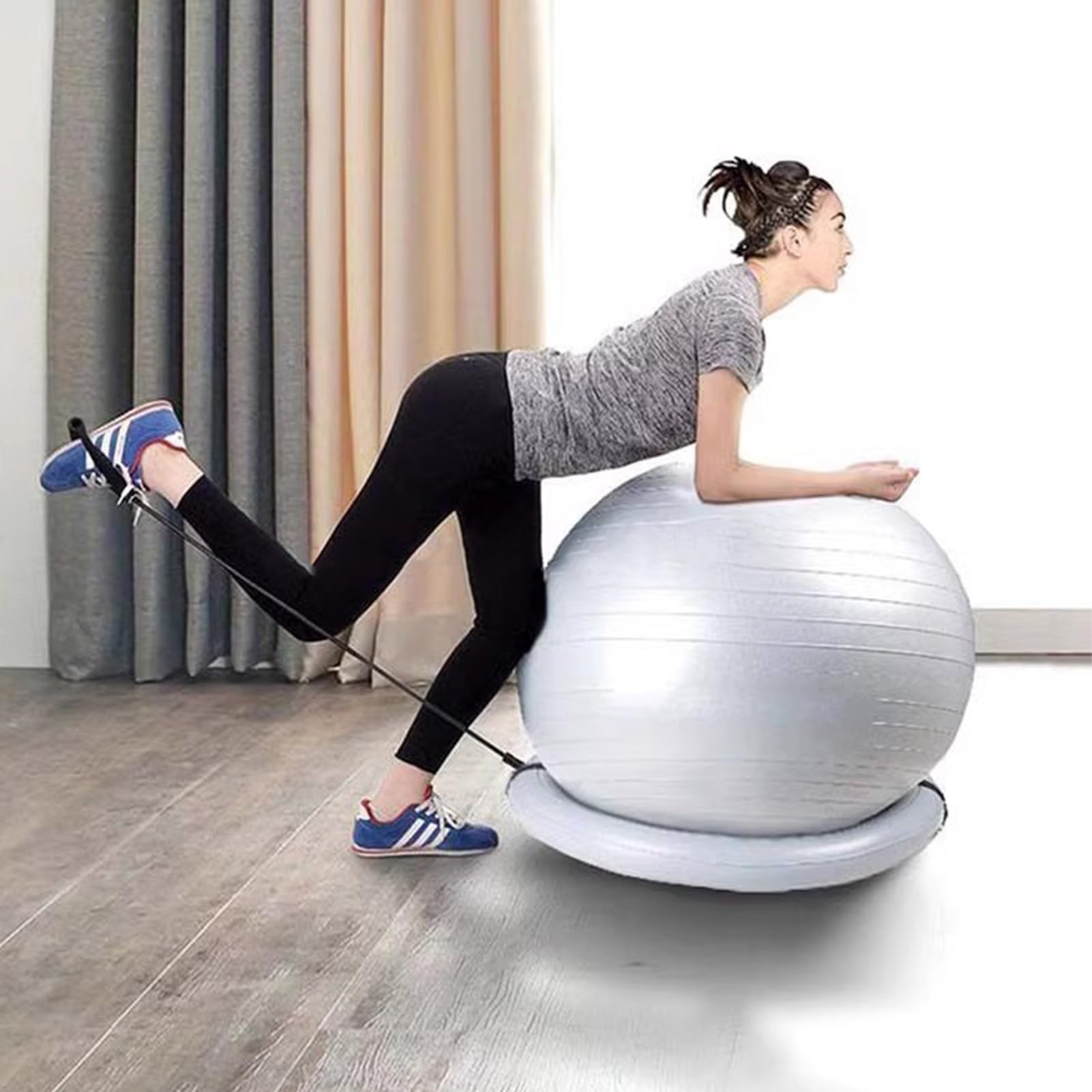 Sedia da ginnastica con base antiscivolo, stabilità anti-scoppio per ufficio, yoga, pilates e supporto per la gravidanza