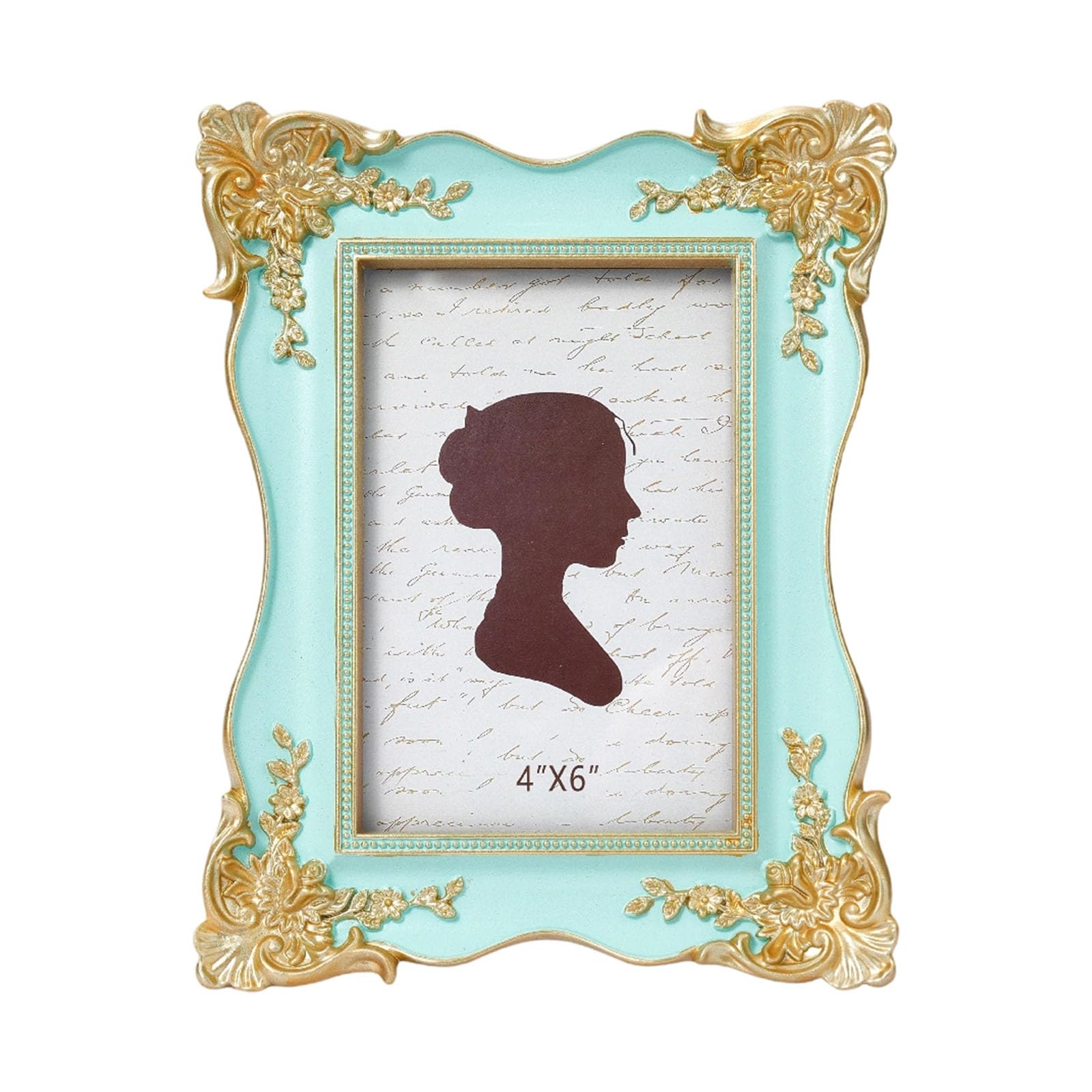 Antique Carved Resin Picture Frame with Hook and Stand for Wall Hanging or Tabletop Decors Antique Carved Resin Photo Frame