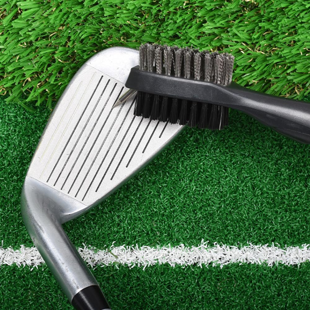 3 Piezas Herramientas de Limpieza de Golf Cepillo para Palos de Golf con Mosquetón Retráctil Afilador de Ranura para Golf Limpiador de Cepillos de Palos para Palos de Golf Fácil de Usar