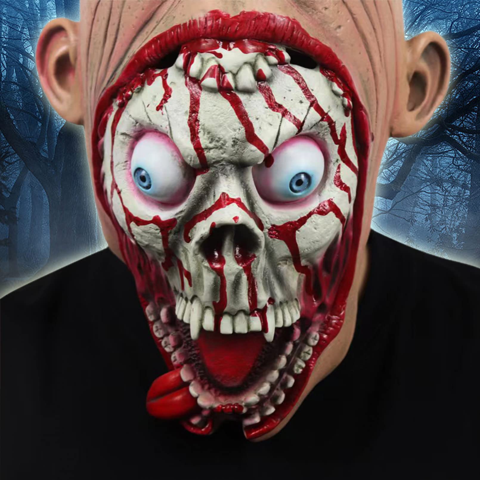 Maska cosplay maska Halloween horror straszne usta zombie maska lateksowe nakrycie głowy kostium dla dorosłych nakrycie głowy rekwizyty