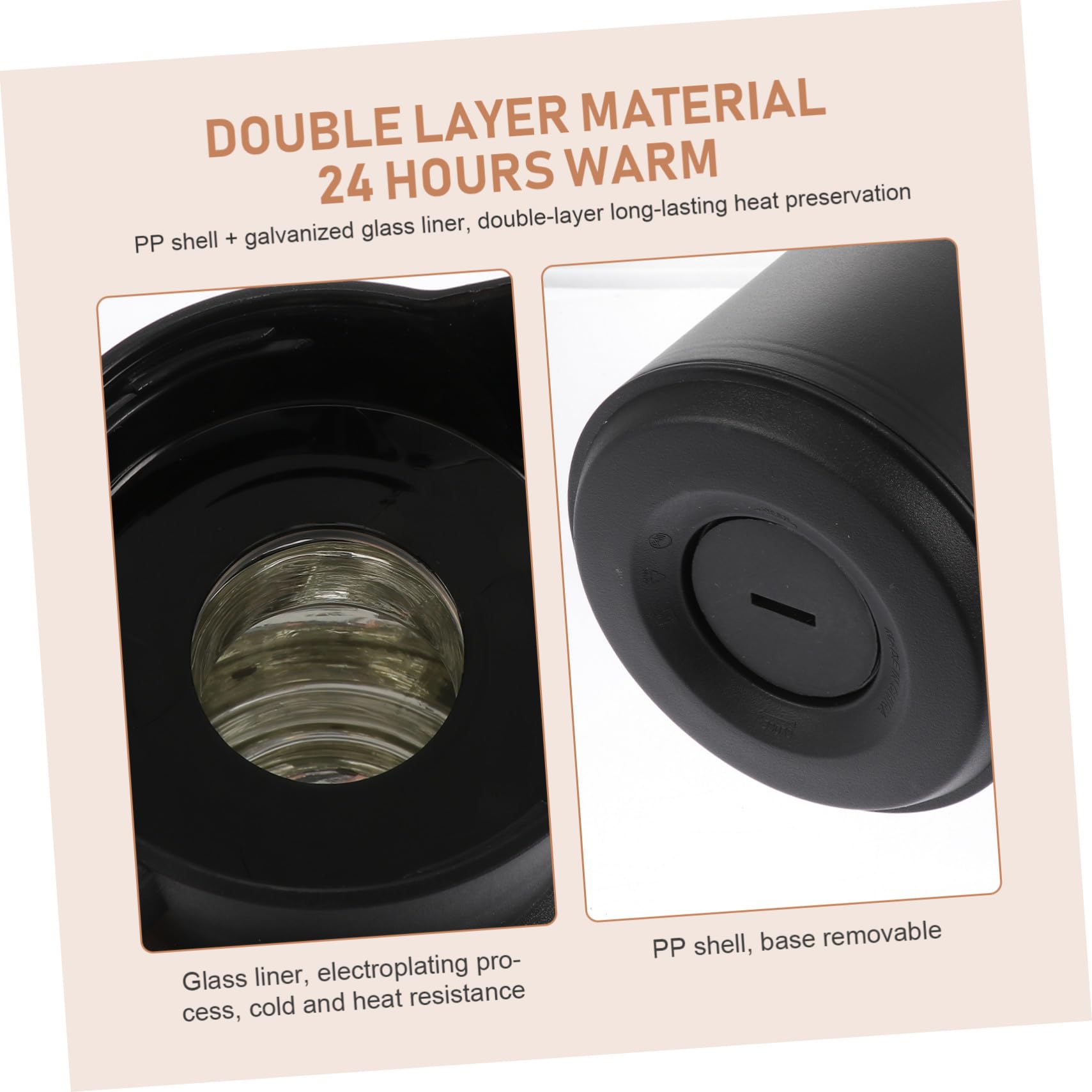 Cabilock Bouilloire Isotherme pour Maison Bureau ou Voyage Bouteille Isotherme avec Isolation sous Vide pour Thé Chaud