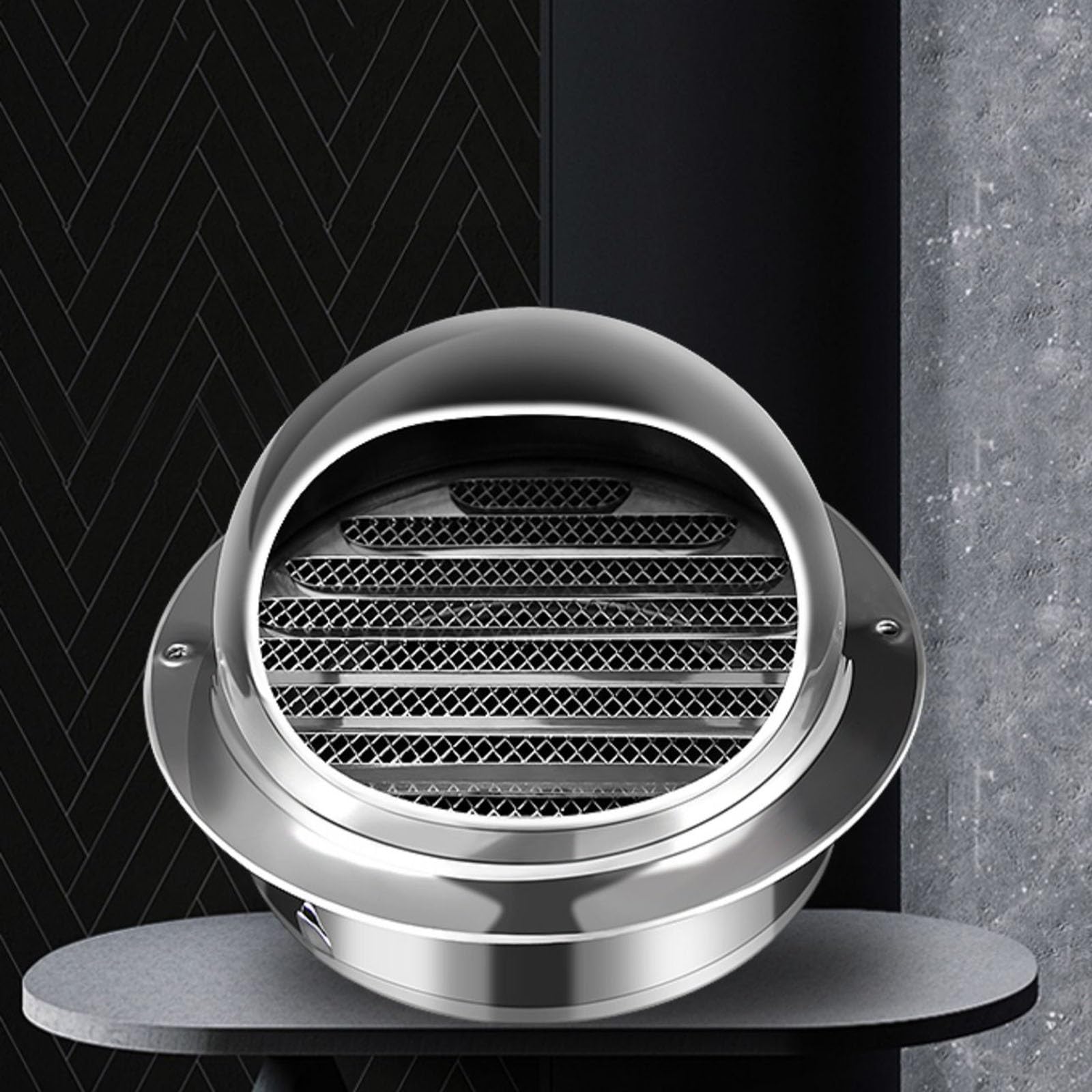 Rejilla de ventilación redonda, rejilla pared, acero inoxidable 304, for paredes, suave(190mm/7.48in)