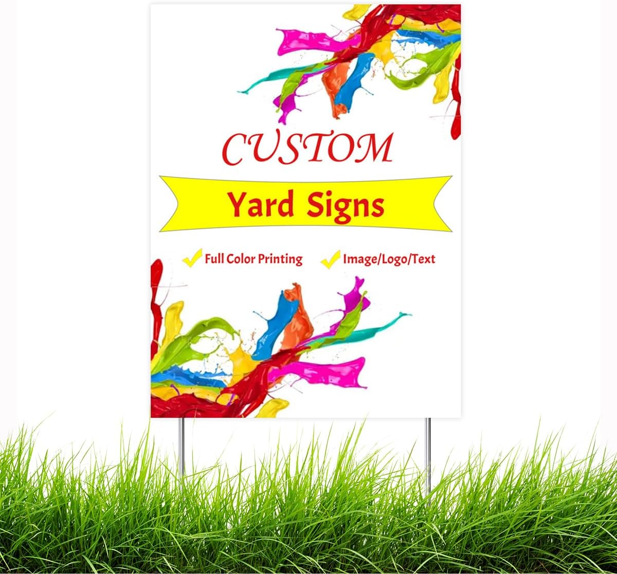 Custom Yard Signs with Any Image Text Logo Design Your Own Personalized Home Garden Office Decoration, 24"x18"