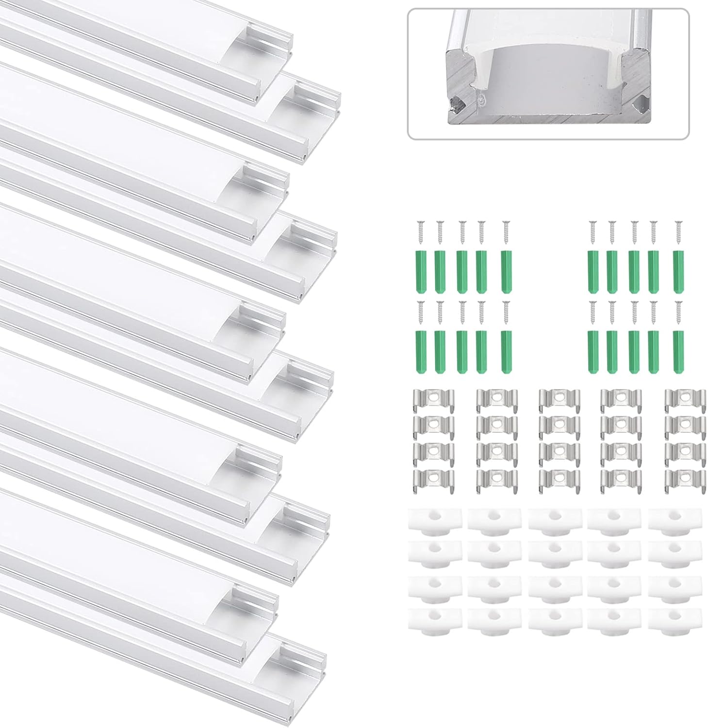 ALLmeter Led Strip Diffuser U Shape 1m/3.3ft Led Aluminium Profile