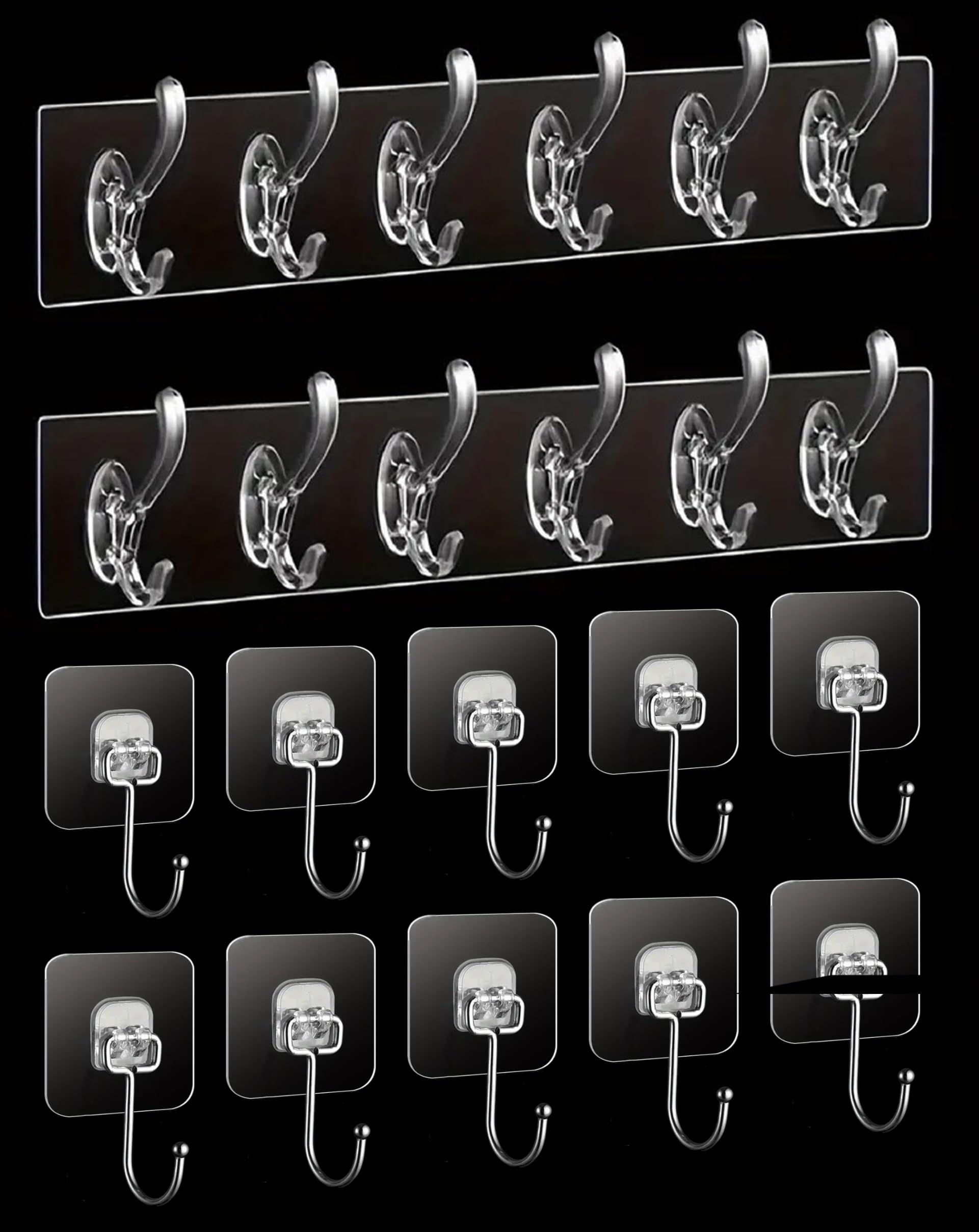 See full amazon price history chart for 12Pcs Strong Heavy Duty Self Adhesive Transparent Clear Waterproof Sticker Set Hooks for Wall without Drilling Clothes Holder Hanging Towel Hanger Mount Sticky Combo for Bathroom Kitchen Office Reuse 12Pcs Strong Heavy Duty Self Adhesive Transparent Clear Waterproof Sticker Set Hooks for Wall without Drilling Clothes Holder Hanging Towel Hanger Mount Sticky Combo for Bathroom Kitchen Office Reuse (B0CXLZSBGP) Amazon Price History, Amazon Price Tracker