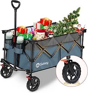Sekey XXL Plus Bollerwagen Faltbar 200L 150KG Tragkraft, Faltbarer