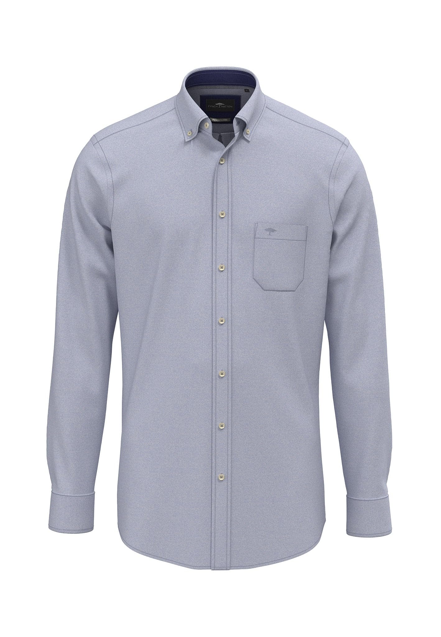 FYNCH-HATTON Camicia in cotone con tasca sul petto e colletto con bottoni