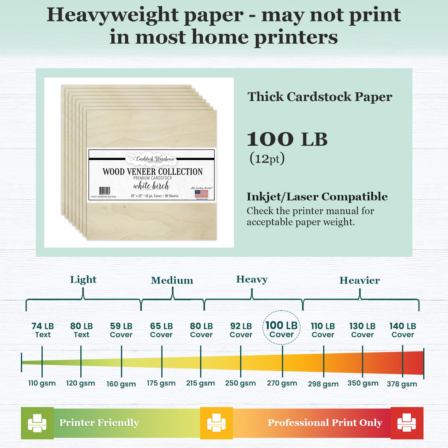 Amazon.com: Cardstock Warehouse White Birch Wood Veneer Cardstock