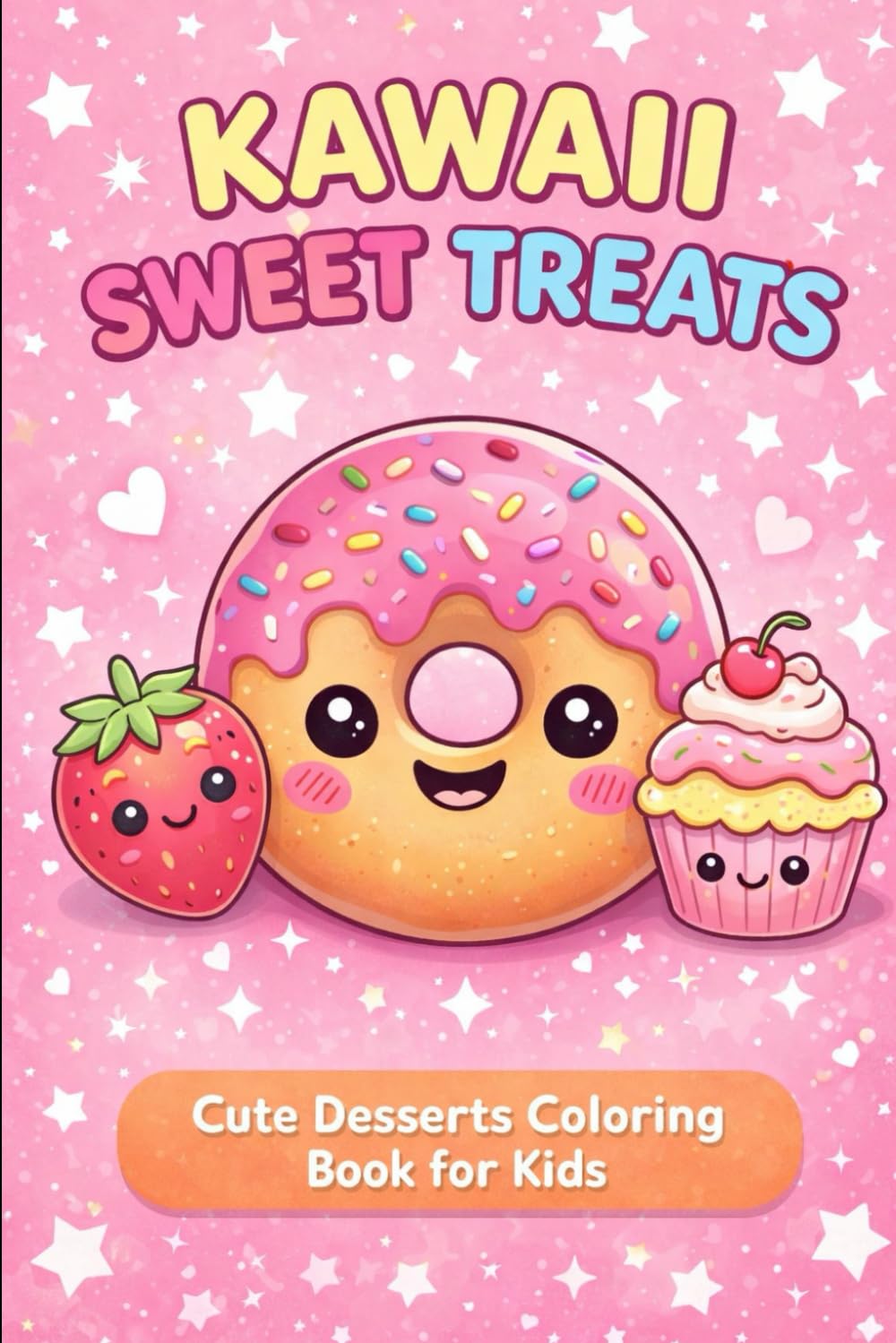 Kawaii Sweet Treats Coloring Book: Cute and Fun Dessert Coloring Pages for Kids Age 4-8