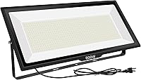 Vista 7 de Luz de inundación LED de 300 W, 36000 lm súper brillante, equivalente a 1600 W, IP66 impermeable con enchufe, reflector blanco de luz diurna de 6000