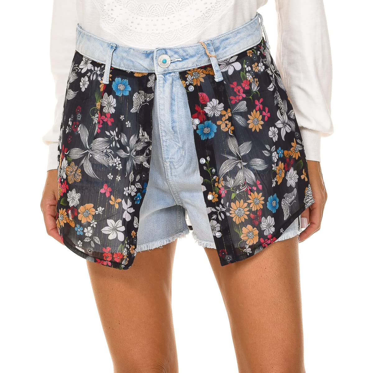 Desigual DENIM_PLATEA - Nieformalne szorty damski