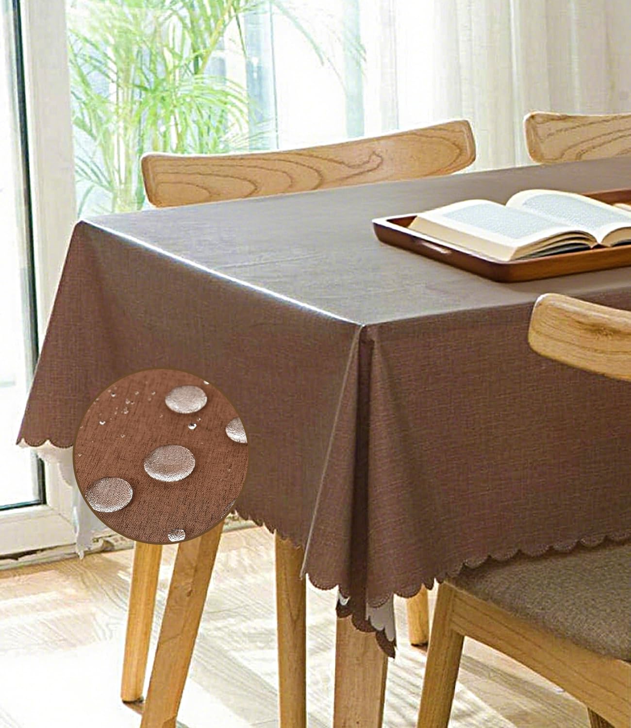 Nappe rectangulaire anti tache PVC 140x200 fini les corvées de lessive de table