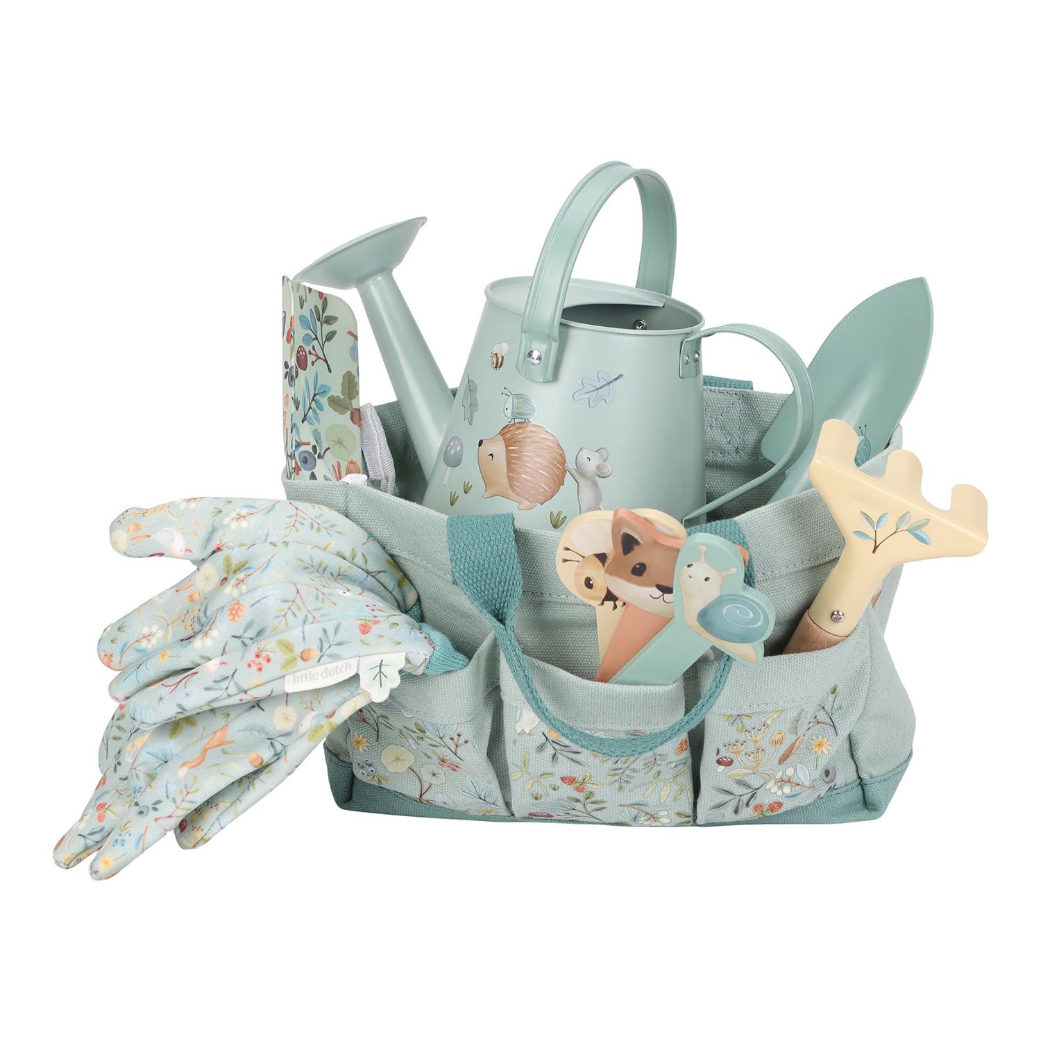 Little Dutch Forest Friends 9114 - Juego de herramientas de jardín para niños (incluye bolsa, 10 piezas)