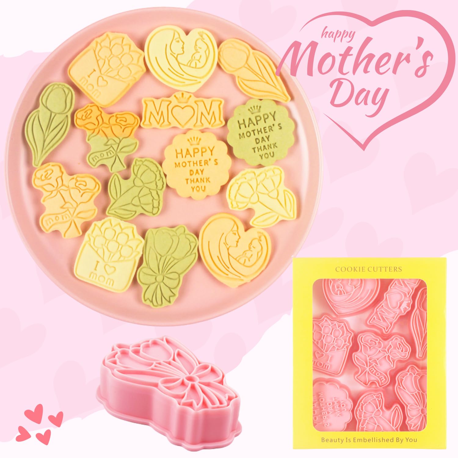 Orapink Butterfly Cookie Cutter Set - 8 Piece Plastic Cutters For Baking & Fondant