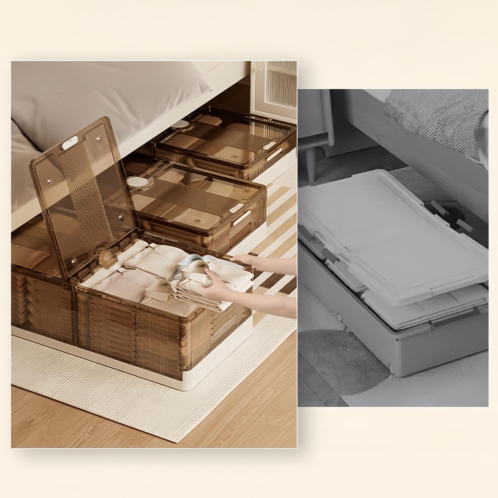 Almacenamiento Bajo La Cama Organizador Plegable Para Ropa | Organizador De Zapatos Para Espacio Debajo De La Cama Para Hogar Apartamento Dormitorio Y Alquiler Ropa Zapatos Juguetes