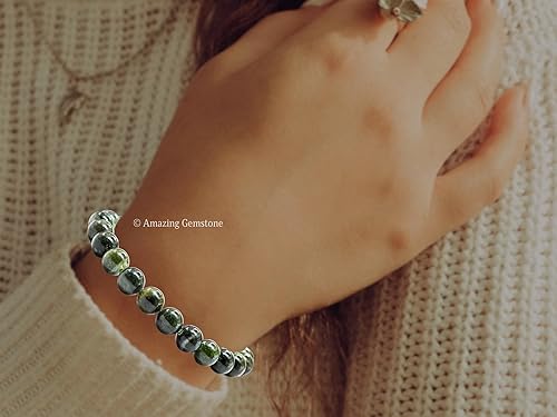 Vista 620 de Amazing Gemstone Crystal Bracelet for Women Men's Gifts - Protection Healing Crystal Bracelet - 8mm Gemstone Beaded Stretchable Bracelet Pulseras