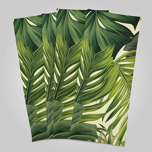 Miniatura 2 de RPLIFE Toallas de cocina con estampado de hojas de palma y palmera en verde para secar platos, 28 x 18 pulgadas, toallas de mano impresas absorbentes