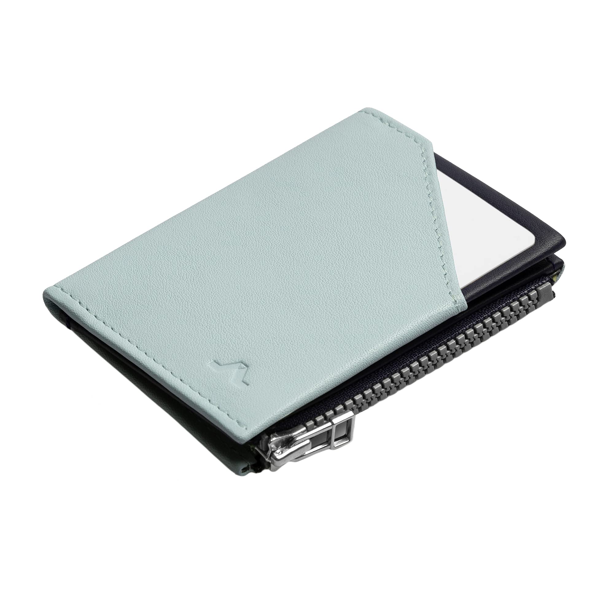ROIK Cartera Monedero Billetera para Hombre o Mujer 100% Piel Vacuno, con Protección RFID, Ligera y pequeña, 9 Tarjetas, Billetes y Monedas - Zip Coin Cloud