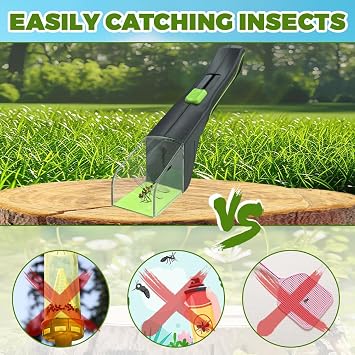 Insect Catching Tool, 2Pcs Bug Catcher Handheld, Portable Fly Spider Catcher, Insect Bug Catcher with Clear Window, Humanized Insect Trap for Children to catch-observe-release