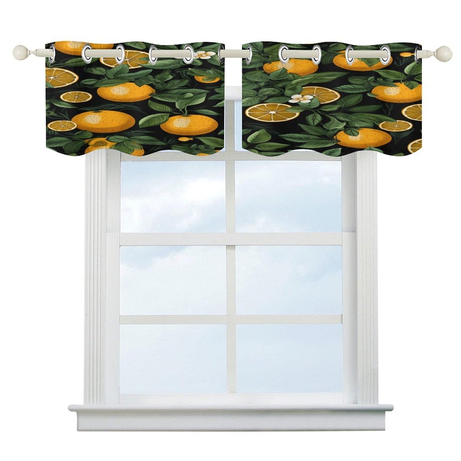 Fekiloot Style Oranges Short Curtains Valance Curtain
