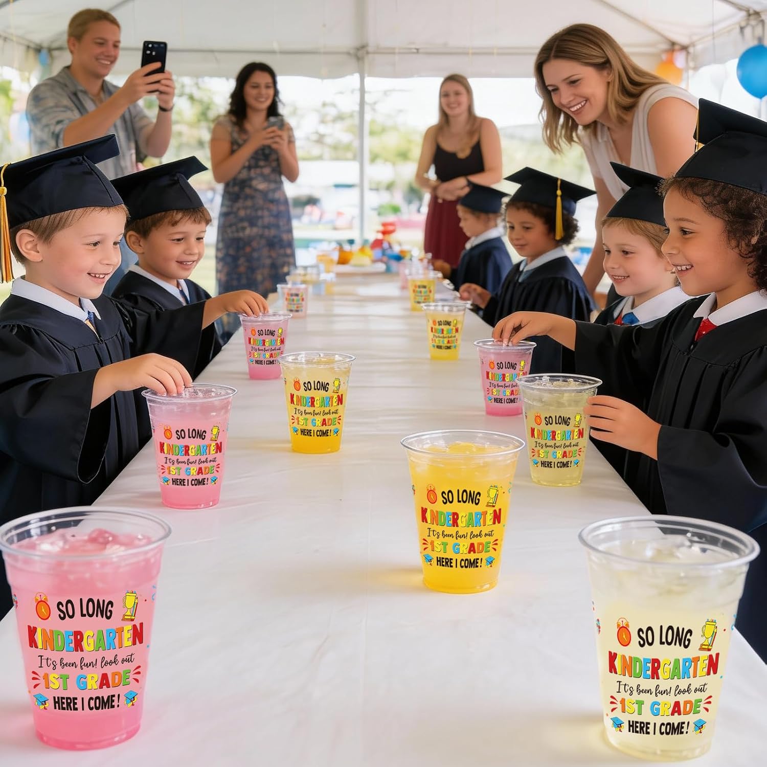 Kinder Garten Graduation Plastic Cups - 50pcs 12 oz Disposable Drinking Party Cups for School Classroom Kindergarten Graduation Party Decorations Supplies