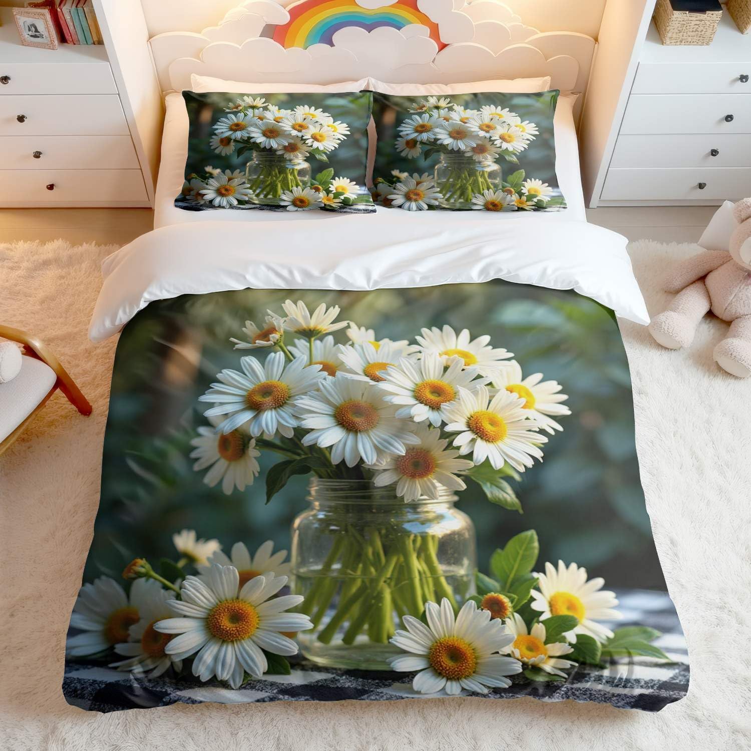 Literie 3D fleurs en vase pour renouveler la décoration de votre chambre avec style et douceur