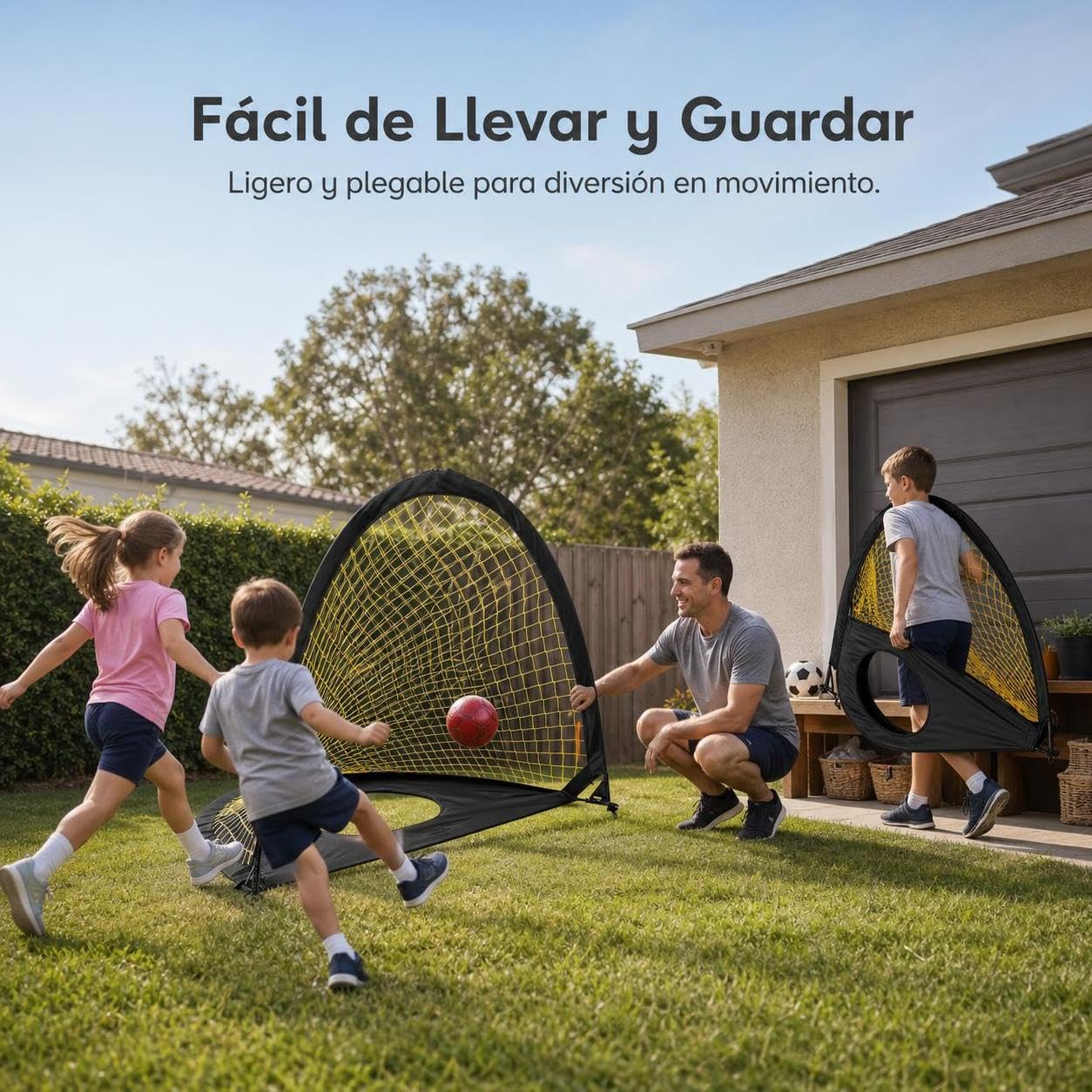 Mini Portería Fútbol 2 en 1 para Entrenamiento Niños Pequeños - Plegable y Portátil - para niños