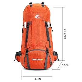Bseash 60L Waterproof Hiking Camping Backpack with Rain Cover, Large Outdoor Sport Travel Daypack Rucksack for Climbing
