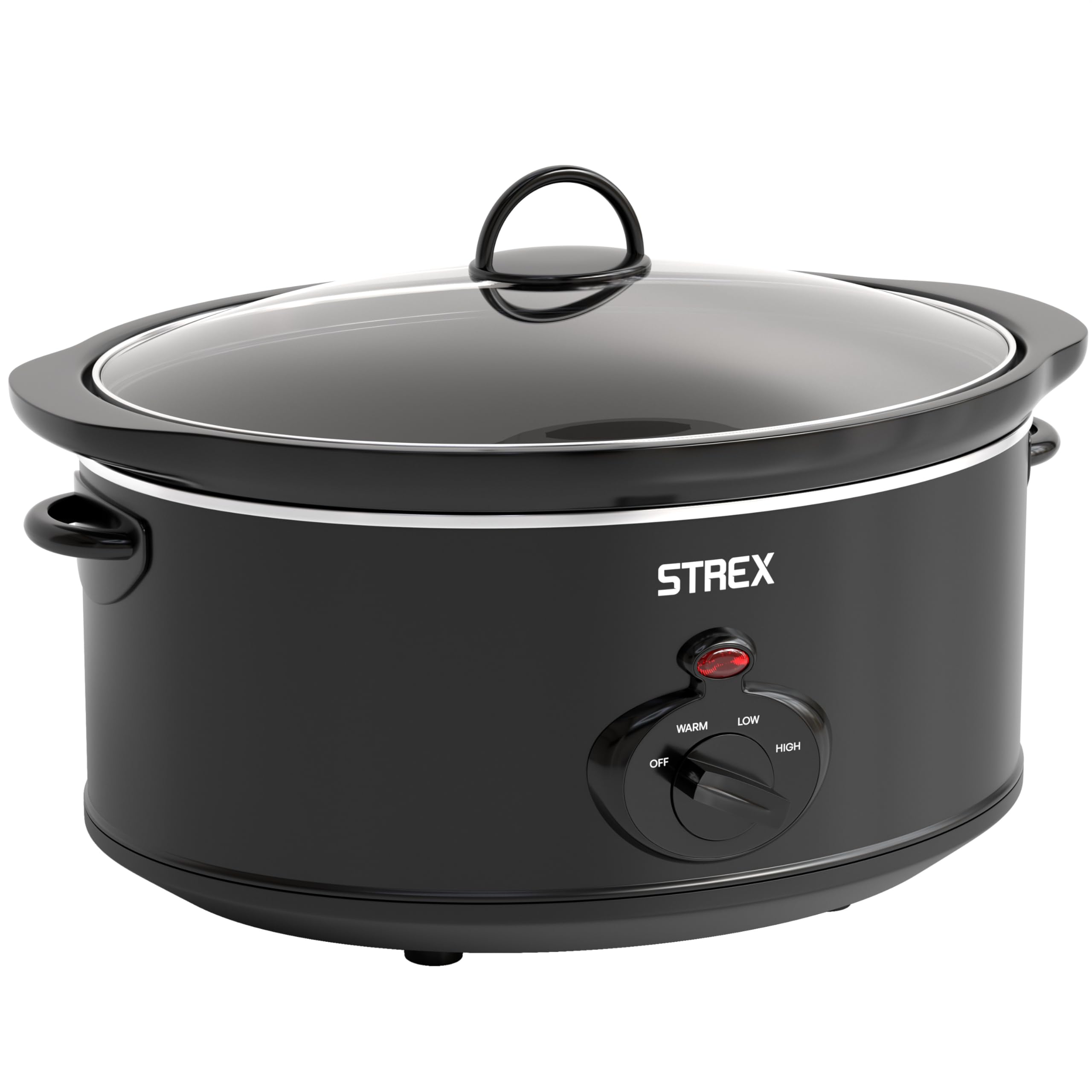 Strex Schongarer Slowcooker 6.5L - Herausnehmbarer Keramik-Innenbehälter - Warmhaltefunktion - Slow Cooker - Schwarz