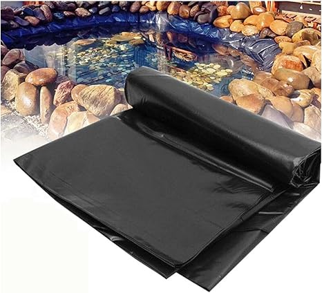 Image PLOEA Fish Pond Liner Garden Pool Membrane Foldable Durable Enhance Pond Landscaping Pool Pond Underlay for Reservoir, Koi Ponds, Fountains Color : 0.12mm, Size : 8x10m(26.2x32.8ft)