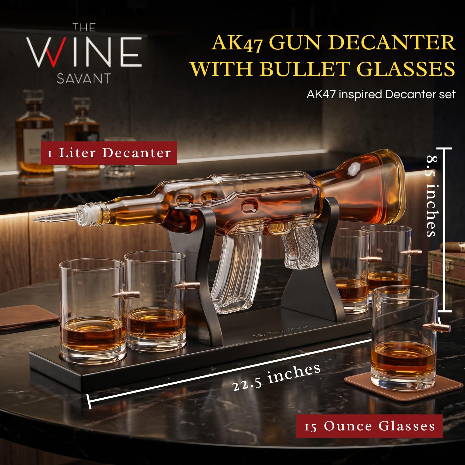 [最終値下げ‼️]The Wine Savant ガン大型ウイスキーデカンタセット Amazon.co.jp: The Wine Savant ガン大型デカンタセット & メガネ