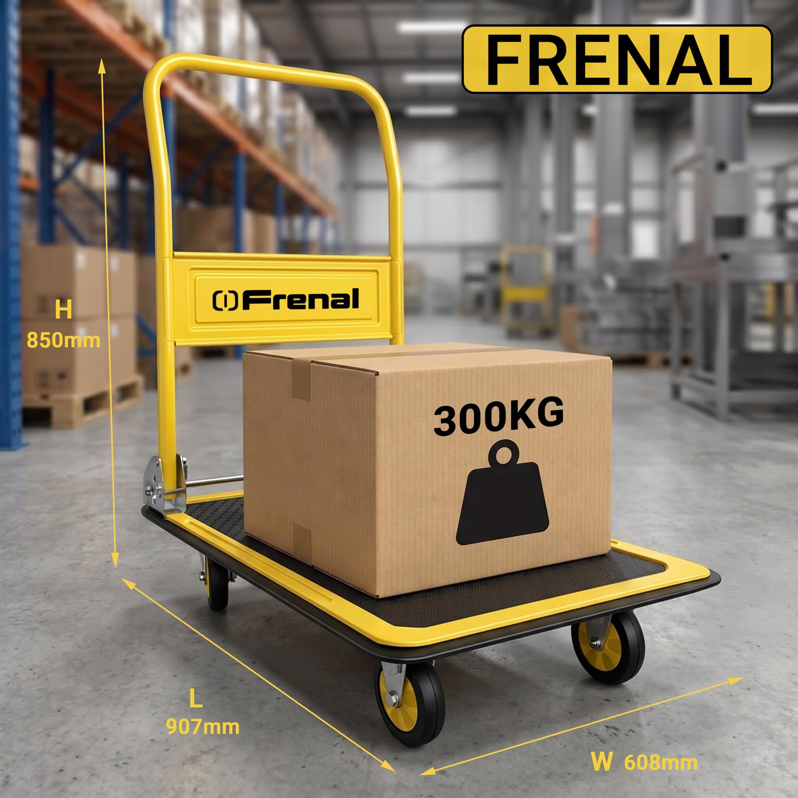 Chariot Plateforme Pliable 300 kg, Chariot de Transport en Acier