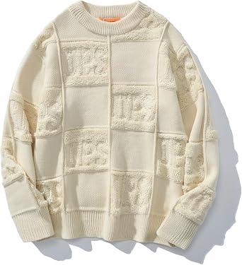 Y2K Grandpa Sweater Vintage Oversized Crewneck Casual Knitted Pullover Long Sleeve Aesthetic Streetwear Unisex