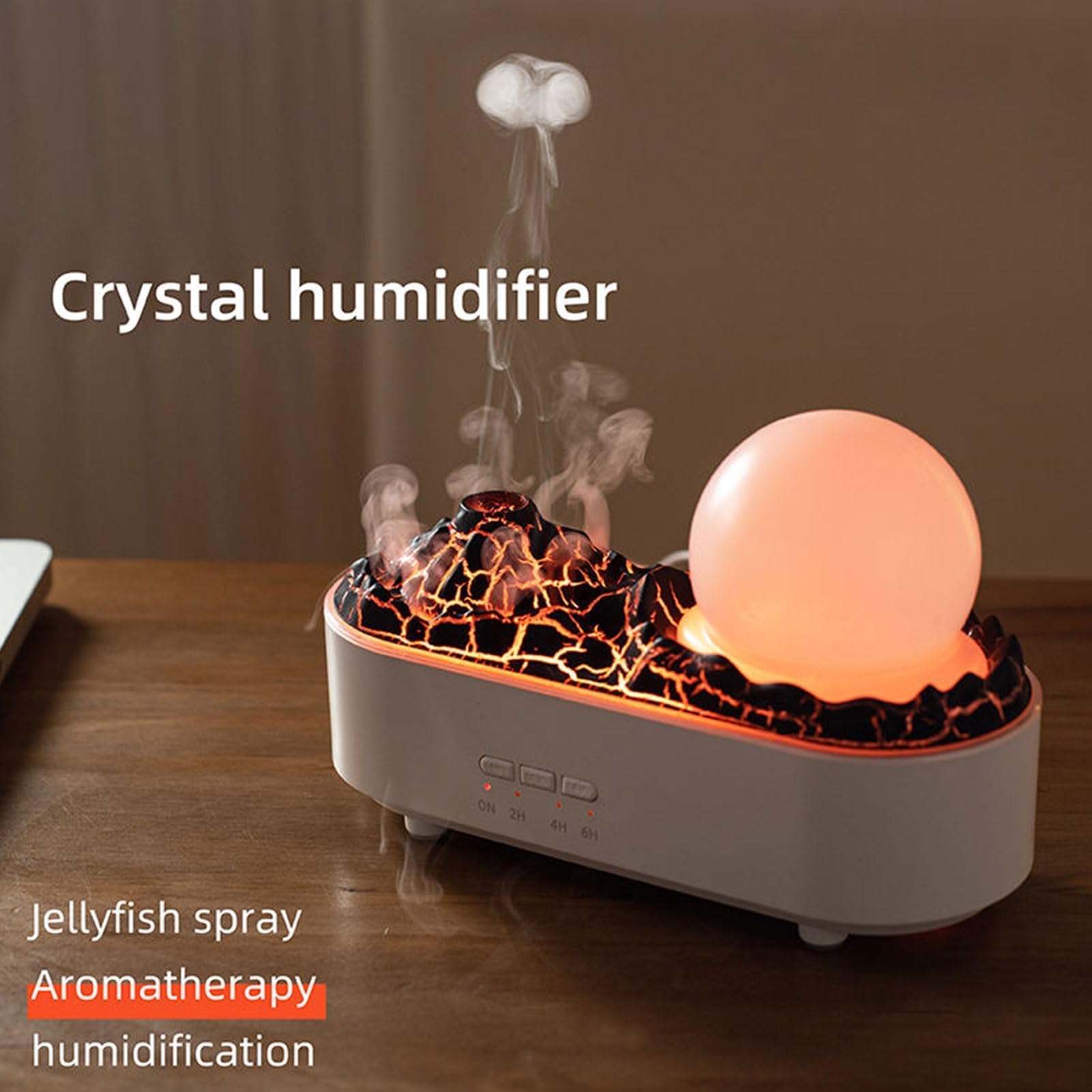 Diffusore di oli essenziali, umidificatore per aromaterapia, 200 ml, con timer, spegnimento automatico, ideale per camera da letto e ufficio