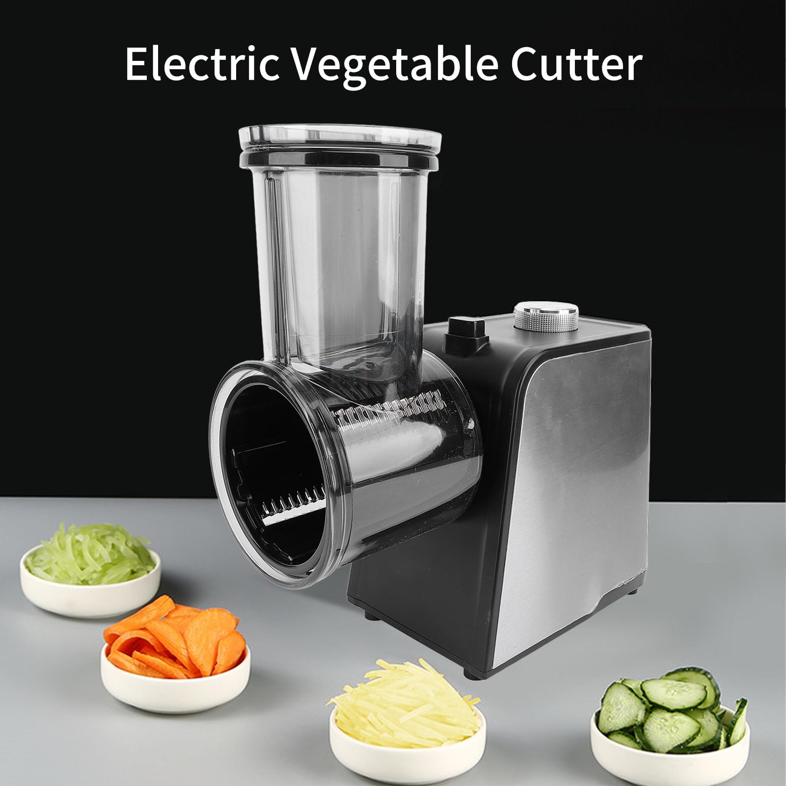 Cutter de Légumes électriquement, 7 en 1 Disque de Fromage électrique 180 Tr/Min Slicer de Légumes avec 7 Lames, 400 W Disque Légume Multifonctionnel pour Fromage (Prise UE)