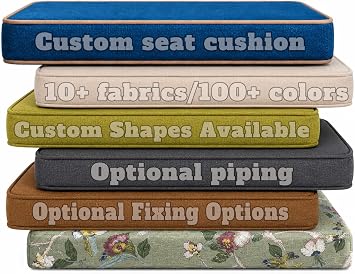 LUXUCURE Custom Bench Cushions for Indoor & Outdoor Furniture, Window Seat Cushion, High Resilience Foam Replacement Cushions for Living Room, Kitchen, Patio, Garden Swing Seat Pads
