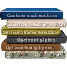 LUXUCURE Custom Bench Cushion, Window Seat Cushion, Indoor/Outdoor | Custom Sizes & Shapes, 2 in Thick High-Density Foam, Washable Cover, for Corner Benches, Shoe Benches & Patio Furniture
