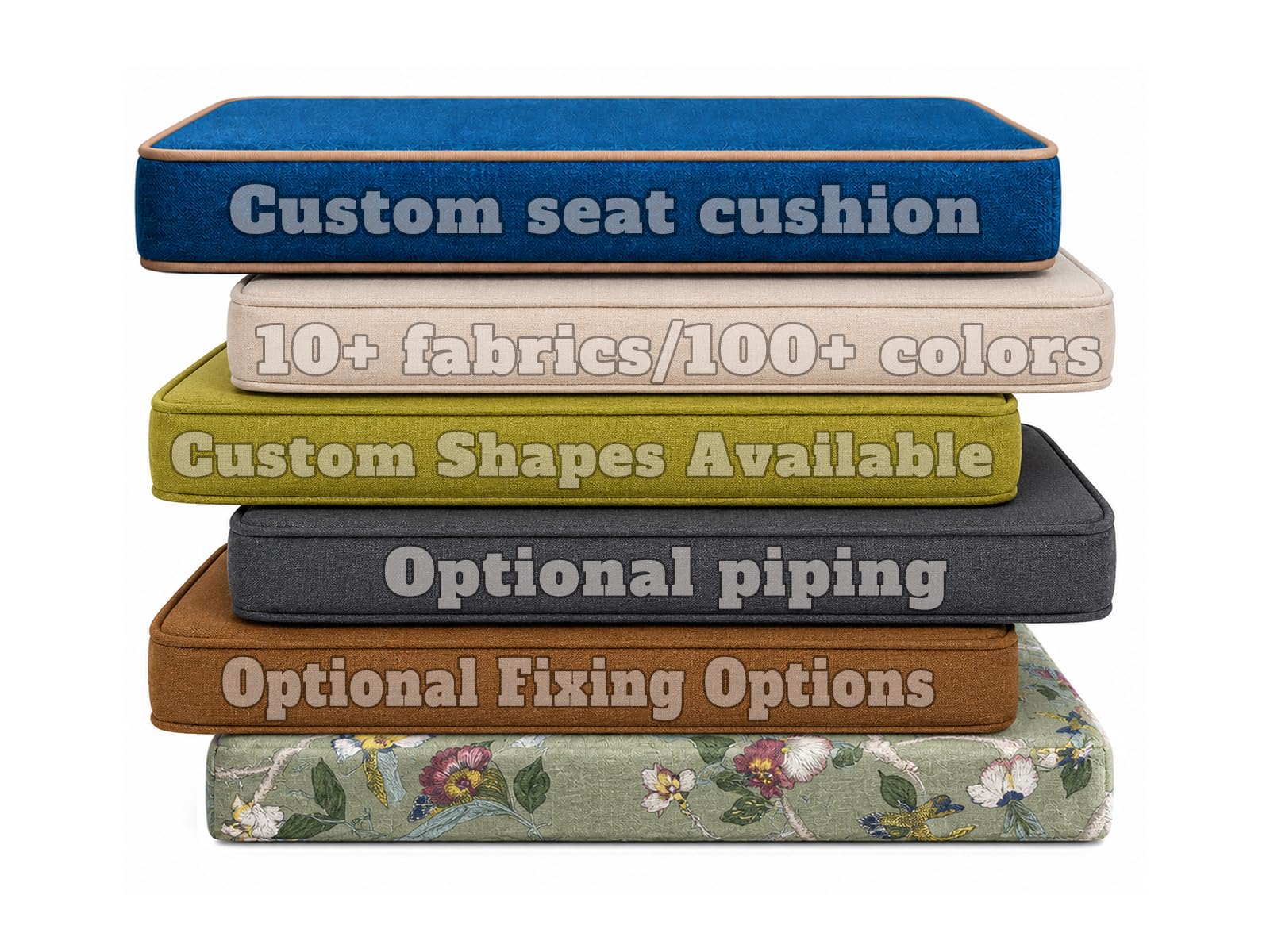 LUXUCURE Custom Size Bench Cushion,Bay Window Seat Cushion,Non-Slip Washable Bench Cushion Pads,Furniture Cushions for Sofa Chaise Longue or Outdoor Patio Garden Swing Chair-image-14