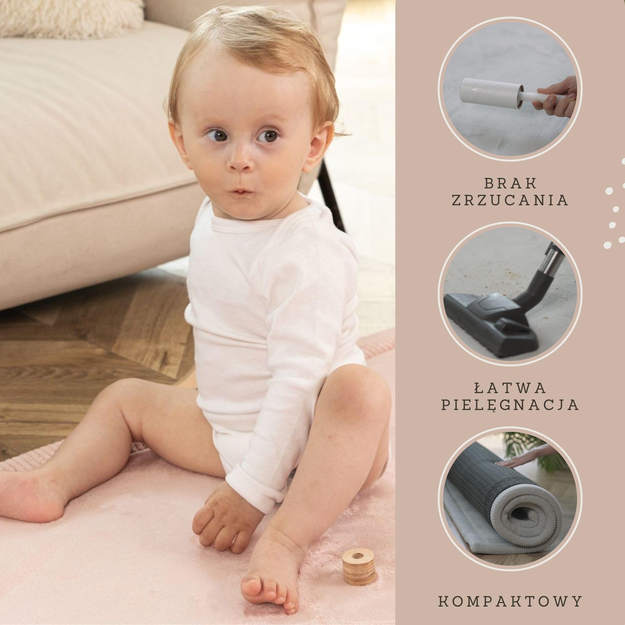 Hakuna Matte Cloud Miękka Mata do Zabawy dla Niemowląt 200x150x2,5 cm, Różowa – Dywan do pokoju dziecięcego z wysokiej jakości pianką memory – Mata do raczkowania z antypoślizgowym spodem