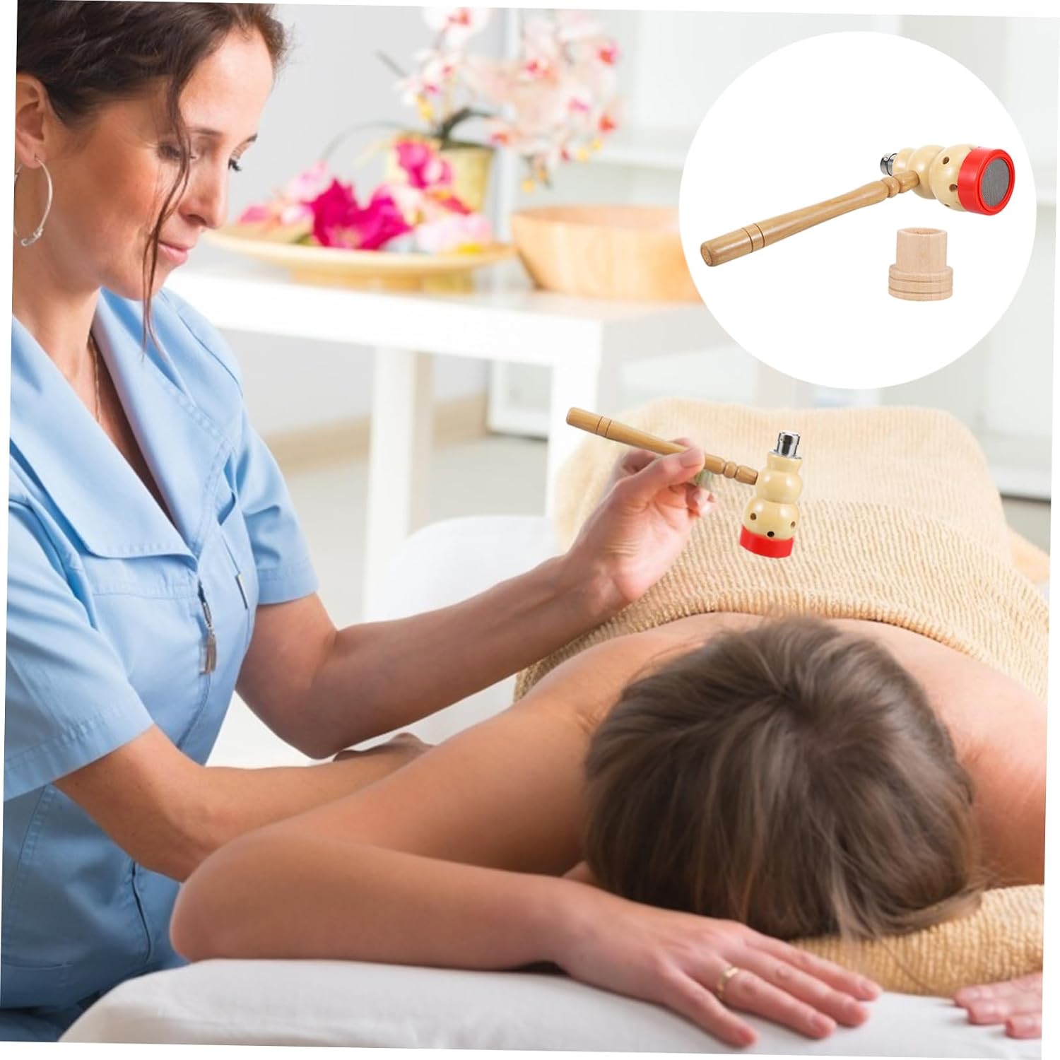 Moxa Stick Burner with Features Smokeless Moxibustion Box for Eco-Friendly Beeswax Pad Durable and Safe for Navel Back Abdomen and More
