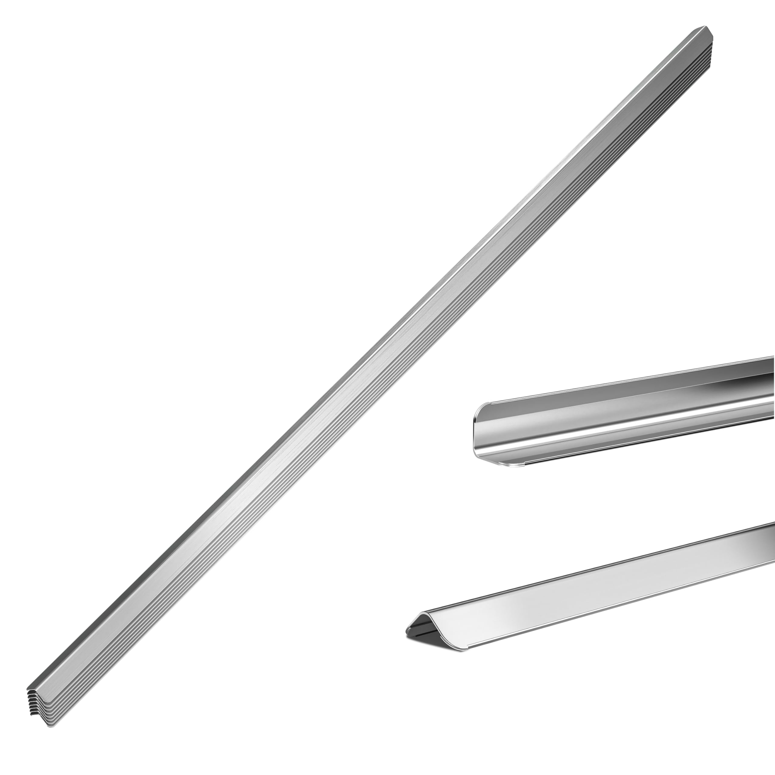 Photo 1 of 0.5x0.5x48 Inches 304 Stainless Steel Wall Corner Guards (10-Pack) Heavy Duty Rounded Corner Protector, Smooth Folded Edge Design for Wall Protection?No Adhesive?